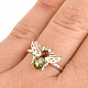 Ring with amber colored bug Ag 925/1000 size 56 1.4g
