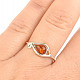 Ring with teardrop amber lined with silver Ag 925/1000