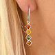 Earrings amber colored squares Ag 925/1000