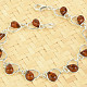 Bracelet amber honey heart Ag 925/1000 18.5cm
