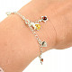 Bracelet with pendants with amber Ag 925/1000 18cm