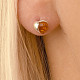 Amber heart earrings Ag 925/1000