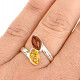 Ring with amber honey and yellow Ag 925/1000