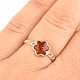 Ring with honey star amber Ag 925/1000