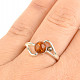 Ring with amber honey ball Ag 925/1000