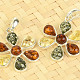 Amber pendant colored flower Ag 925/1000