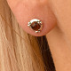 Amber earrings with decorated bezel Ag 925/1000