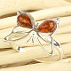 Ring amber honey butterfly Ag 925/1000