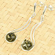 Women's earrings green amber ball Ag 925/1000
