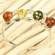 Ring with amber balls mix Ag 925/1000
