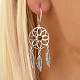 Earrings with dream catcher amber Ag 925/1000