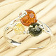 Amber ring made of mixed silver Ag 925/1000