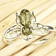 Ring with amber green bee Ag 925/1000