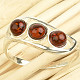 Honey ball amber ring Ag 925/1000