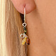 Amber earrings leaves of three colors Ag 925/1000
