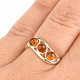 Ring with amber three balls Ag 925/1000