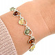 Amber bracelet colored hearts Ag 925/1000 18.5cm