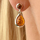 Amber drop earrings with ball Ag 925/1000