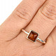 Prsten s jantarem čtverec stříbro Ag 925/1000