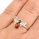 Ring with bee amber Ag 925/1000