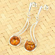 Silver earrings with amber long Ag 925/1000