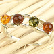 Ring with amber four colored balls Ag 925/1000 size 57 2.2g