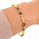 Bracelet with amber colored ovals 19.5cm Ag 925/1000 7.4g