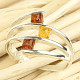 Ring with honey and yellow amber Ag 925/1000