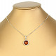 Amber pendant round decorated Ag 925/1000