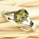 Ring with moldavite oval 7 x 6 mm grinding standard Ag 925/1000