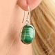 Malachite earrings oval Ag 925/1000 8.2g