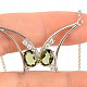 Stříbrný náhrdelník s vltavíny a zirkony ovály 8 x 6mm standard brus Ag 925/1000 +Rh (44cm)