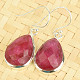Ruby quartz drop facet earrings Ag 925/1000