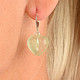 Green fluorite heart earrings clasp Ag 925/1000