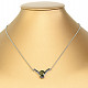 Vltavín + granáty náhrdelník ovál 10 x 8mm standard brus Ag 925/1000 +Rh (43cm) 4,5g