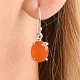 Carnelian earrings cut oval Ag 925/1000 3.2g