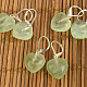 Green fluorite heart earrings clasp Ag 925/1000