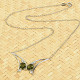 Stříbrný náhrdelník s vltavíny a zirkony ovály 8 x 6mm standard brus Ag 925/1000 +Rh (44cm)