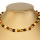 Amber necklace of shiny drums 34cm (children's size)