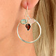 Silver earrings garnet + chalcedony + rose gold Ag 925/1000 8.1g