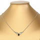 Vltavín náhrdelník kapka 8 x 6mm standard brus Ag 925/1000 +Rh (48cm)