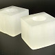 White selenite candlestick cube (approx. 8.5 cm)