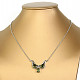 Moldavite + garnets necklace ovals 8 x 6mm standard cut Ag 925/1000 +Rh (50cm)