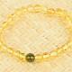 Moldavite and amber bracelet balls 6-7mm