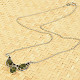 Moldavite + garnets necklace ovals 8 x 6mm standard cut Ag 925/1000 +Rh (50cm)