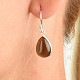 Silver earrings black smooth drop Ag 925/1000 3.2g