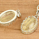 Sagenite oval pendant with rim Ag 925/1000 + Rh