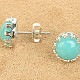 Amazonite earrings with decorated bezel Ag 925/1000 + Rh