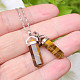 Pendant tiger eye tip Ag 925/1000 + Rh