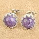 Charm earrings with decorated bezel Ag 925/1000 + Rh